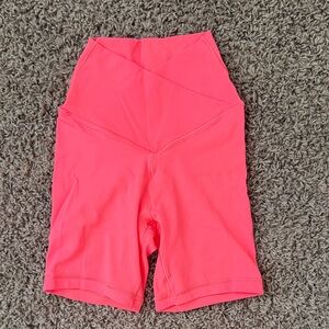 aerie Coral-Pink High-Rise V-Waist Bike Shorts